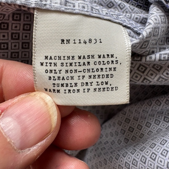 Con.Struct Men's Geometric Long Sleeve Button Up Casual Shirt 15.5 Flip Cuffs - Picture 8 of 16